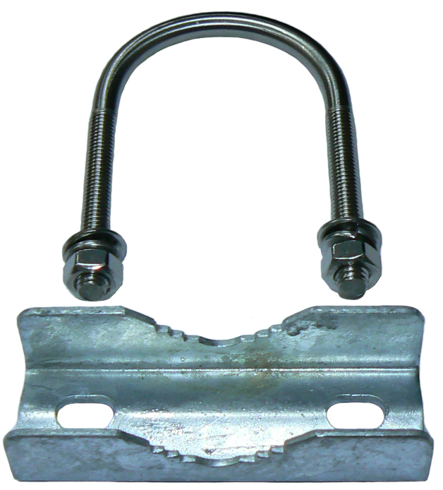 Galavanised V-block and 304 stainless U-bolt clamp – 20-50mm internal capability