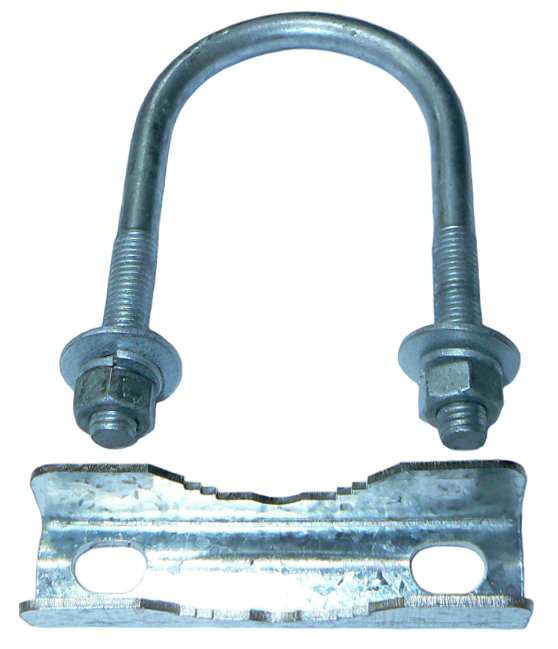 Galvanised U-bolt and V-block parallel mount clamp – 60mm internal capability