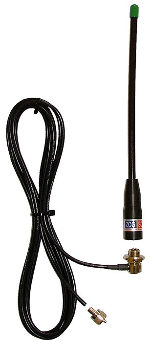 Ground independent UHF mobile flexible whip, 375-395MHz, 4dBi, 50W – 400mm