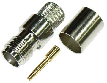 TNC female crimp connector for RU400 low loss coaxial cable and RG8 coaxial cable, DC-11 GHz, 50 Ohms – tri-metal plated