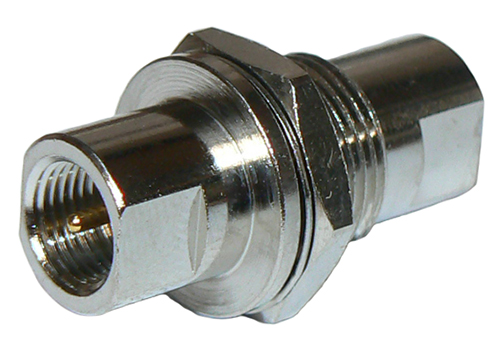 FME male to FME male panel mount intra-series adaptor, DC-2 GHz, 50 Ohms – nickel plated