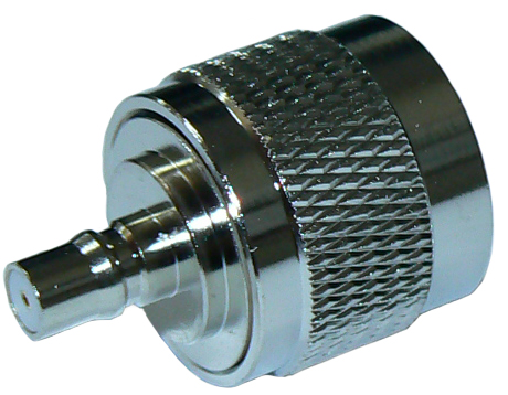 QMA female to N-type male inter-series straight coaxial adaptor, DC-6 GHz, 50 Ohms – nickel plated