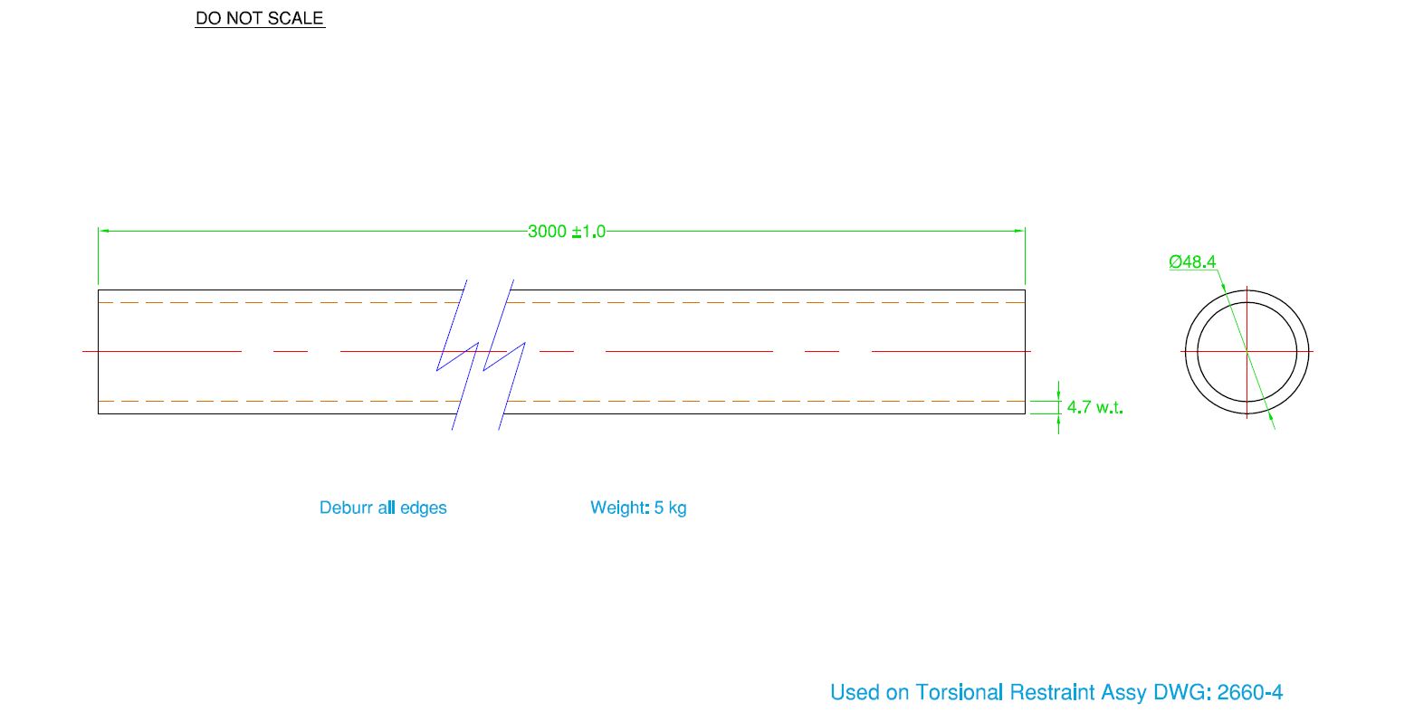 Heavy-duty scaffolding aluminium tube – 48.4mm x 4.7mm W.T. x 3.0m – or specify requirements